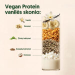 Ekologiškas augalinių baltymų kokteilis VEGAN PROTEIN, vanilės skonio - Image 2
