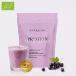 NAUJIENA! Ekologiški augaliniai baltymai VEGAN PROTEIN, juodųjų serbentų skonio