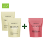 2x Ekologiškas augalinių baltymų kokteilis VEGAN PROTEIN + KOLAGENAS