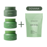 Joninių išpardavimas: 2x Šveitikliai ir kūno kremas su dumbliais ir matcha + Detox arbata DOVANA