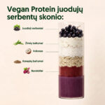 NAUJIENA! Ekologiški augaliniai baltymai VEGAN PROTEIN, juodųjų serbentų skonio - Image 2
