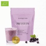 NAUJIENA! Ekologiški augaliniai baltymai VEGAN PROTEIN, juodųjų serbentų skonio