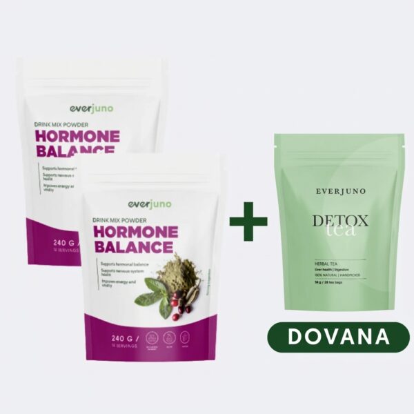 2x Supermaisto mišinys moterų HORMONŲ BALANSUI + Detox arbata DOVANA