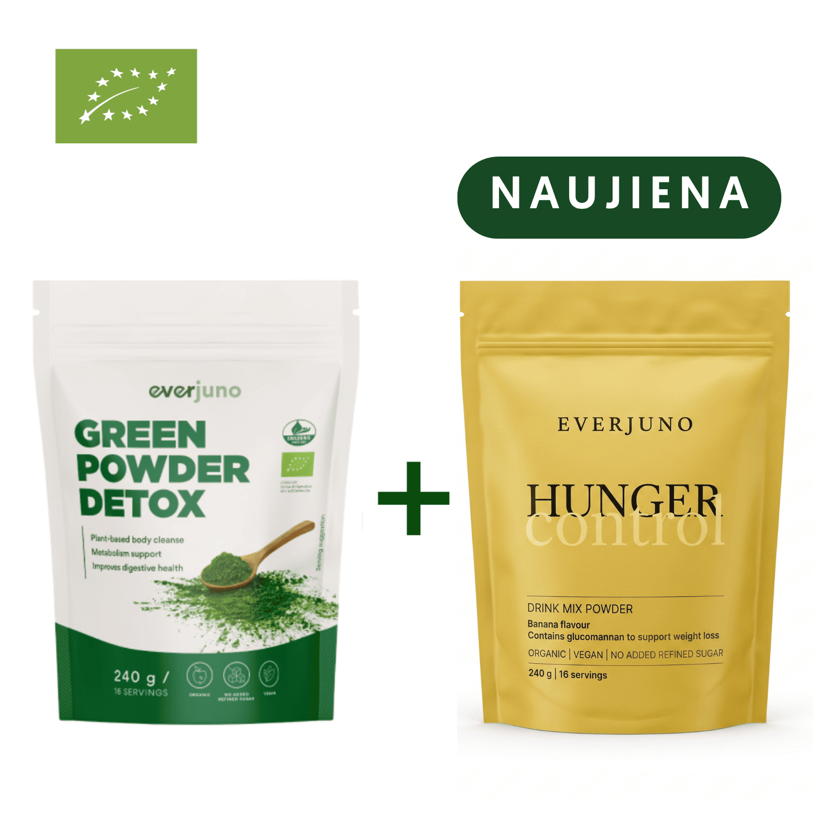 Produktai su nuolaida (35) Žaliasis supermaisto mišinys DETOX + Skaidulų mišinys APETITO KONTROLĖ - Image 1
